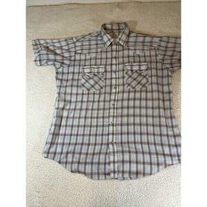 Vintage DEE CEE Men's 16.5 Plaid Pearl Snap Western Shirt USA